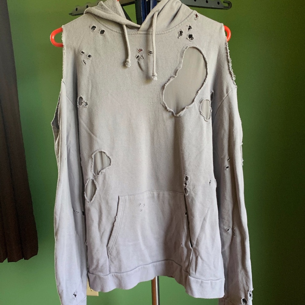 Topshop | Distressed Hoodie Sweatshirt